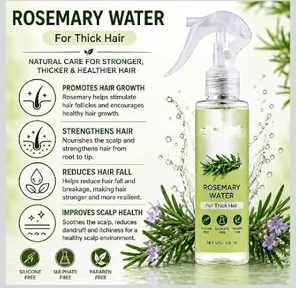 Rosemary Water Hair Spray, steam-distilled rosemary water