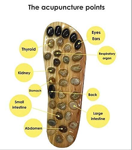 Acupressure Natural Stone Reflexology Slippers with Adjustable Strap