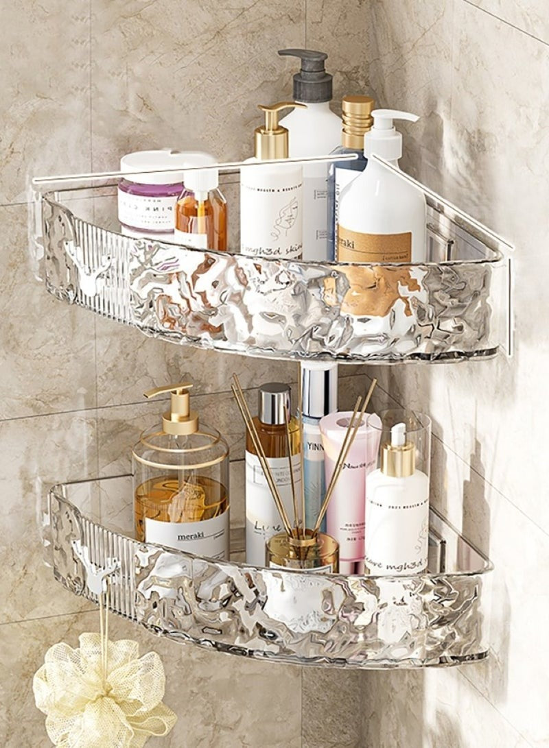 Bathroom Corner Shelf with Drill-Free Adhesive Mounting