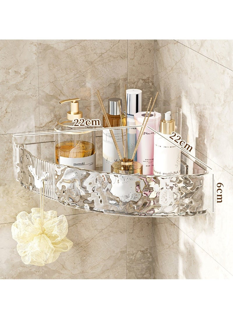 Bathroom Corner Shelf with Drill-Free Adhesive Mounting