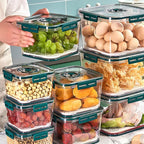 3pcs Stackable Refrigerator Storage Containers - 700ml, 1400ml, 2100ml