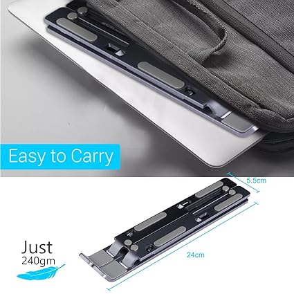 Adjustable Portable Laptop Stand with Anti-Slip Silicone Pads