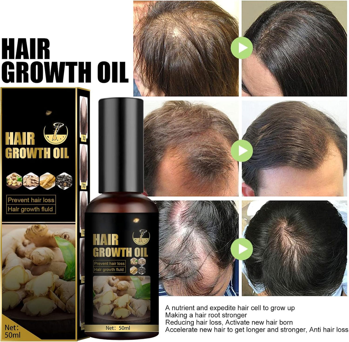 Two 100ml bottles of herbal hair growth oil