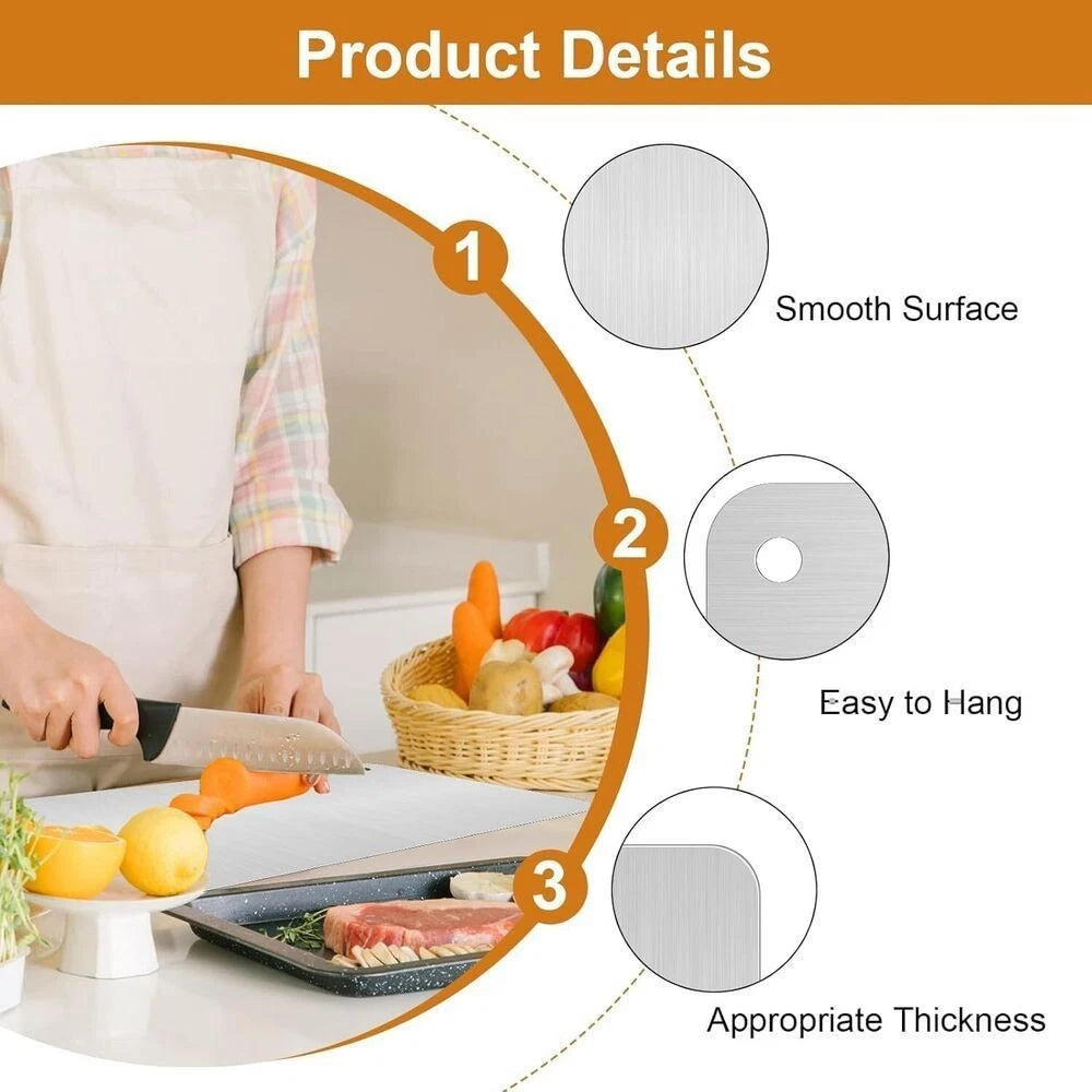 Heavy-Duty Food-Grade Stainless Steel Chopping Board