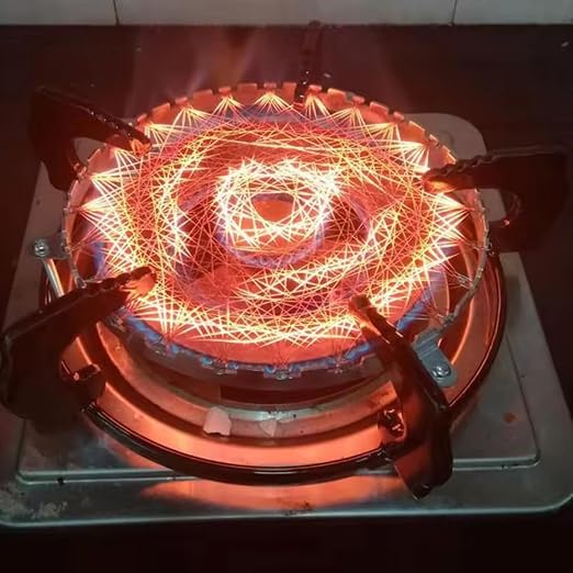 Two circular metal gas saving grill jaalis for home kitchen stoves