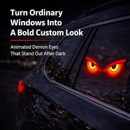Solar Demon Eye LED Car Window Warning Light