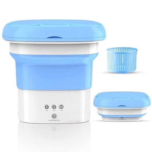 White portable single-tub washing machine on a flat surface