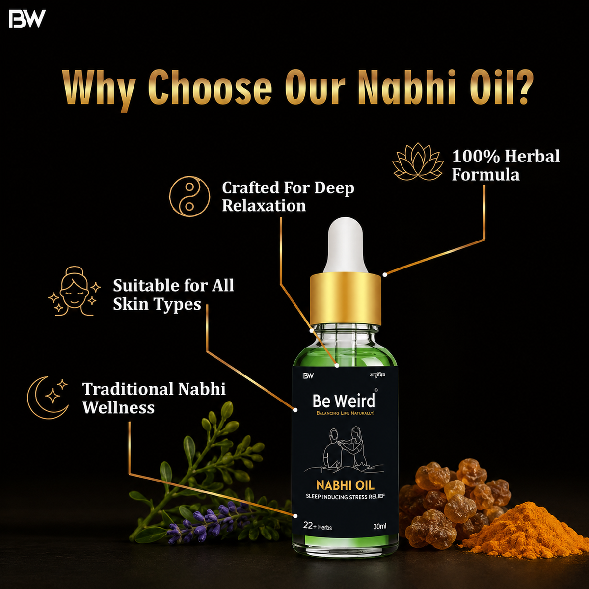 Be Weird Nabhi Oil - Traditional Herbal Belly Button Wellness Pack of 2
