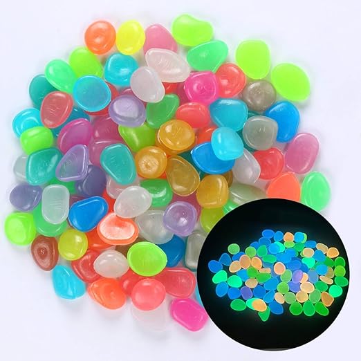 100Pcs Luminous Glow-in-the-Dark Decorative Garden Pebbles