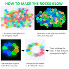 100Pcs Luminous Glow-in-the-Dark Decorative Garden Pebbles