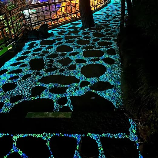 100Pcs Luminous Glow-in-the-Dark Decorative Garden Pebbles