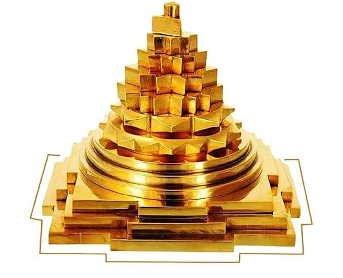 Goddess Laxmi Maha Meru Shree Yantra in Solid Brass