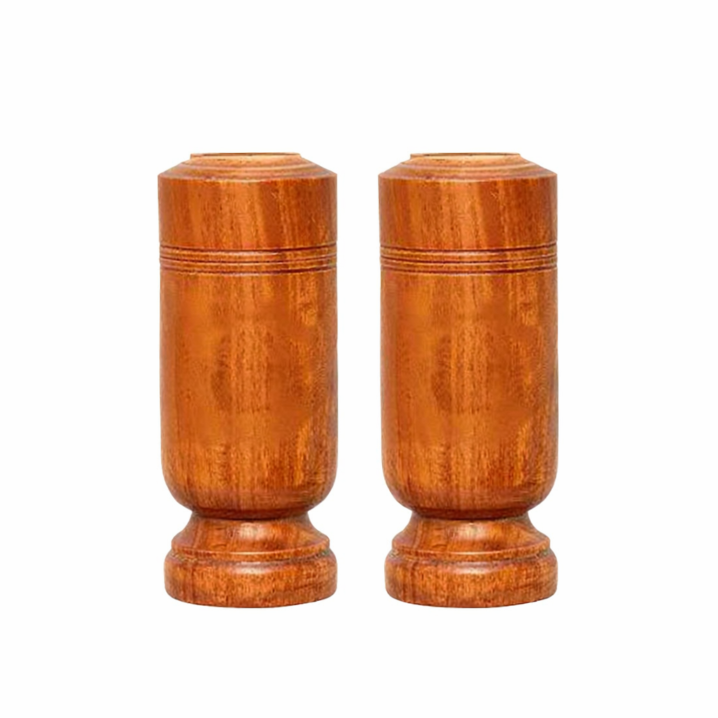 Set of two 4 inch wooden tumblers for cold drinks