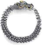 Vintage punk dragon bracelet made of copper for men
