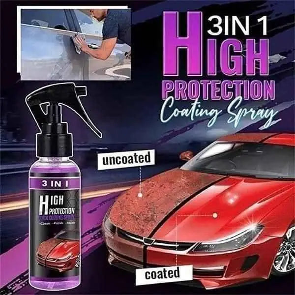 Two bottles of AI 3-in-1 ceramic coating spray for car exterior maintenance