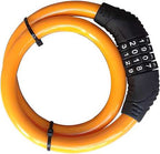 A bike keyless lock featuring a long alloy steel cable and a secure locking head