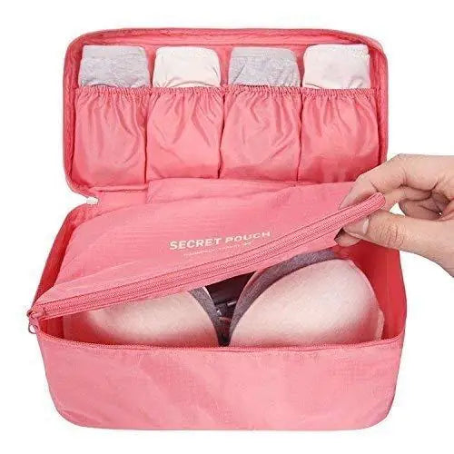 Set of two fabric travel storage bags for luggage organization