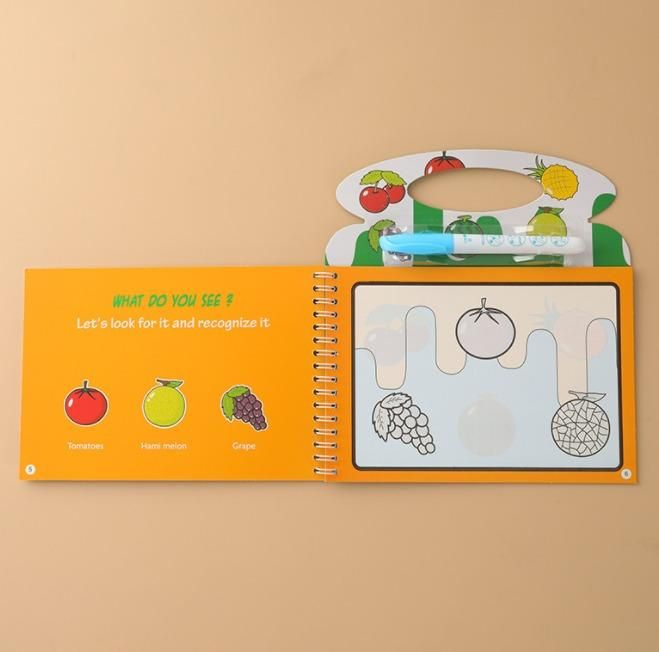 Quick dry water coloring book with an included magic water pen for kids