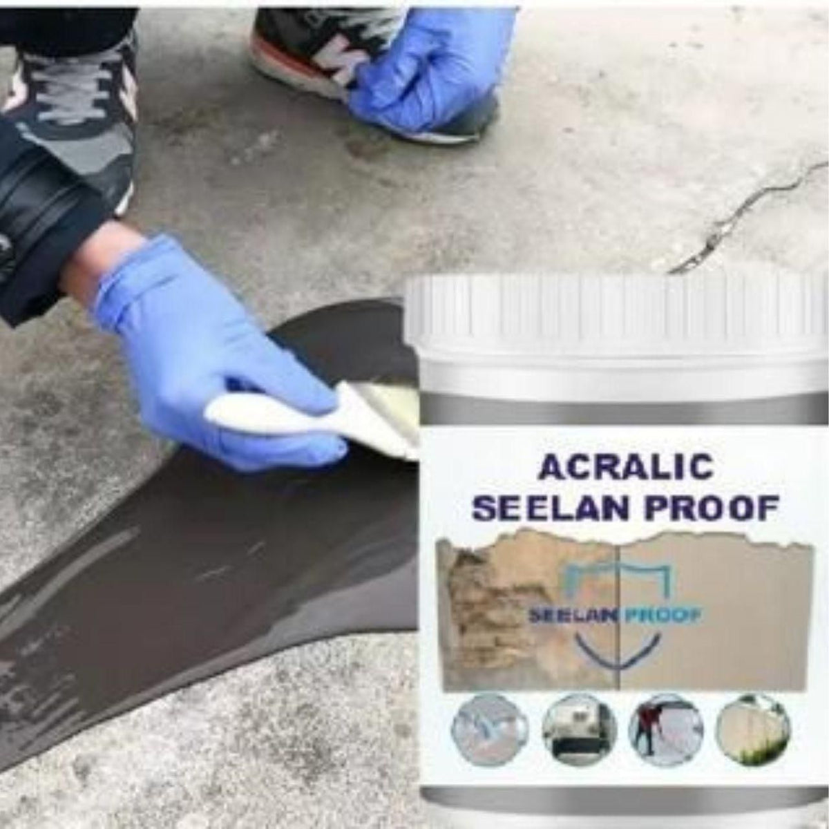 Two white tubes of acrylic sealant proofing compound
