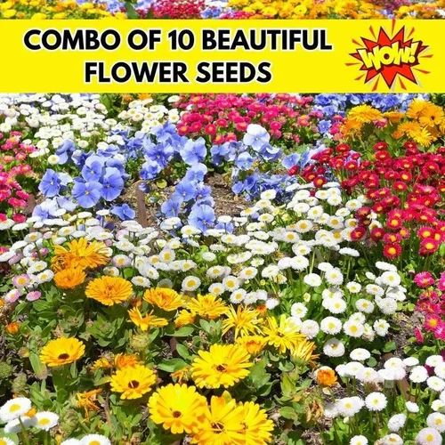 150 Variety Organic Flower Seeds With Growth Supplement Pack