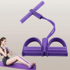 Yoga pedal puller resistance band with foam handles and black pedals