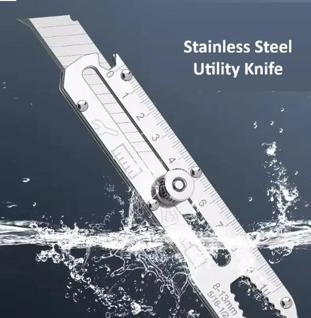Stainless steel 6-in-1 multi-purpose utility knife