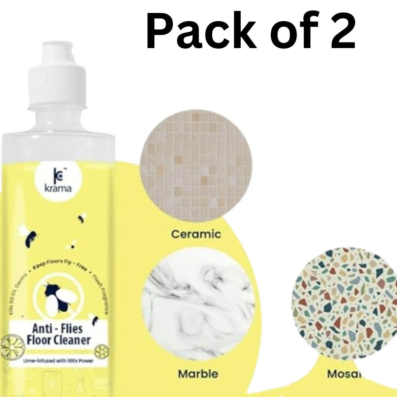 Two bottles of Anti Fly floor cleaner liquid