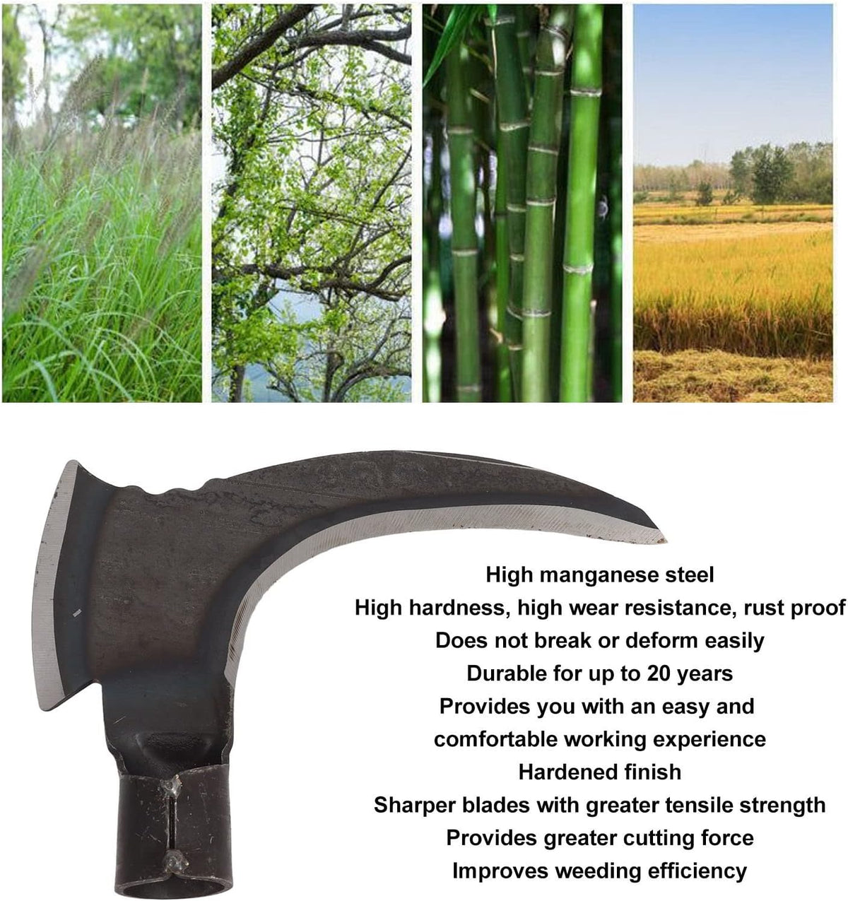 High Manganese Steel Double Scythe for Gardening and Farm Maintenance