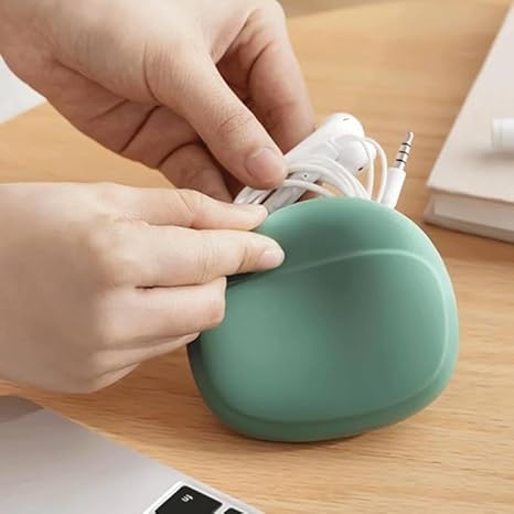 Silicone Organizer Pouch for Earbuds, Headphones, and Chargers (Pack of 2)