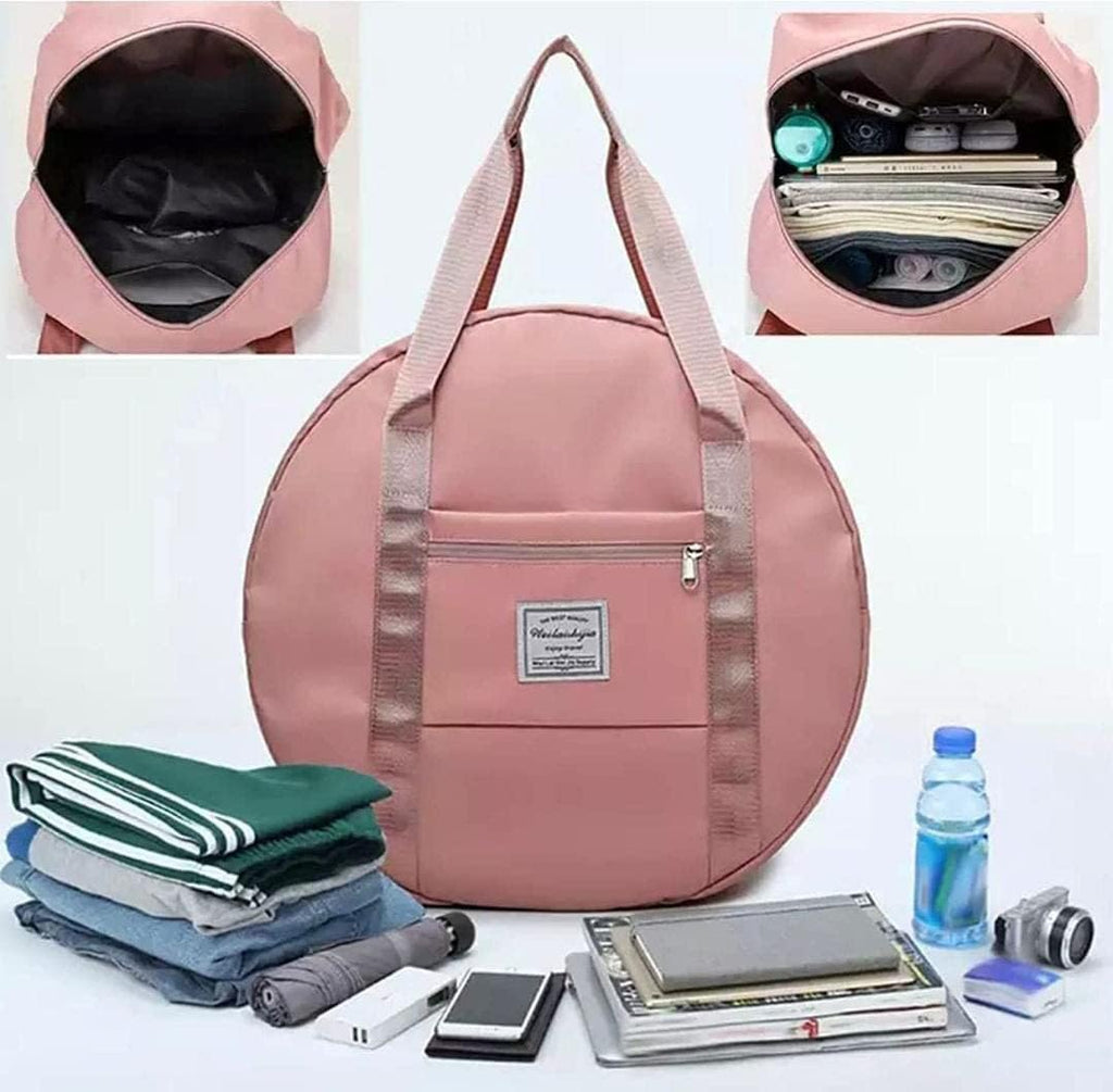Round Duffle Travelling Bag – Large Capacity Waterproof (Random Color)