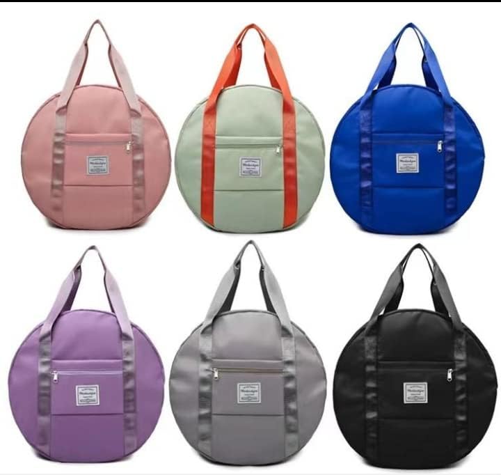 Round Duffle Travelling Bag – Large Capacity Waterproof (Random Color)