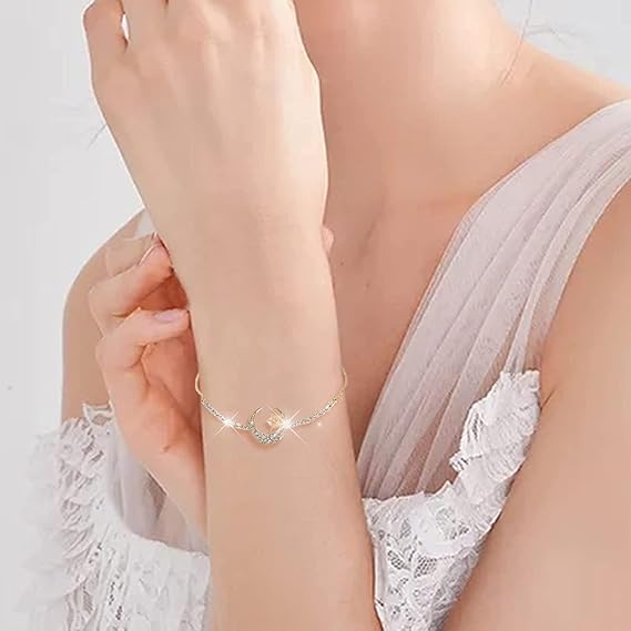 Moon Star Bracelet - Elegant Brass Design