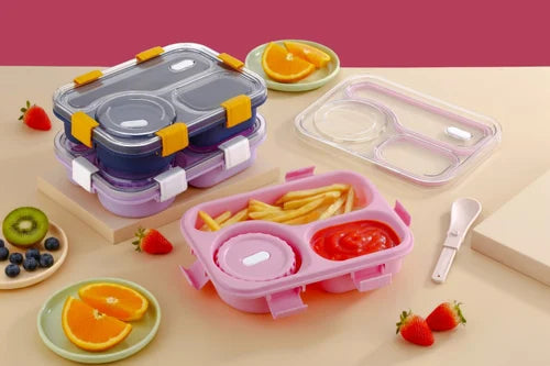 A standard rectangular kids lunch box for school