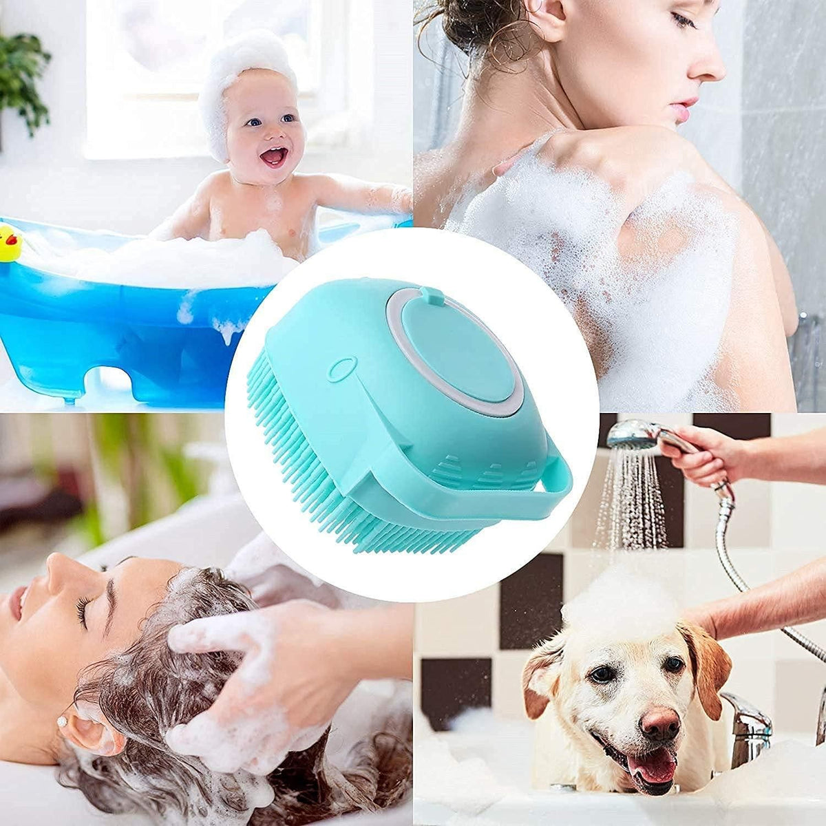 SCRUBBING Soft Silicone Bath Brush With Hooks Baby Showers, silicone