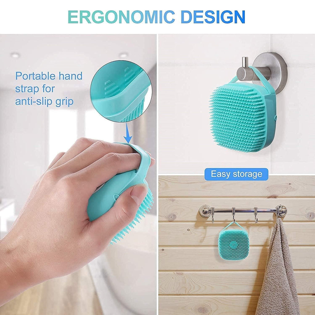SCRUBBING Soft Silicone Bath Brush With Hooks Baby Showers, silicone