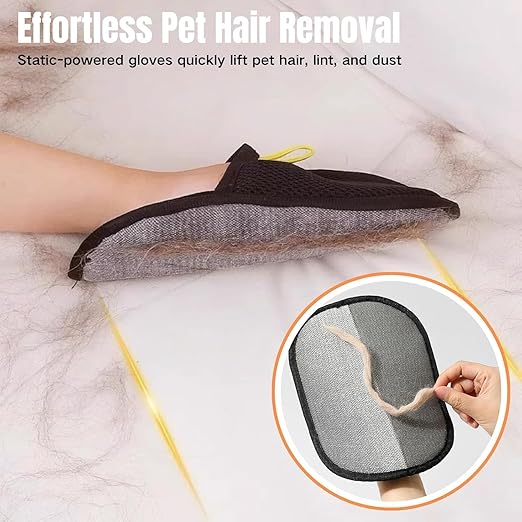 Pet Hair Removal Glove for Furniture, Car, and Clothes - Pack of 2