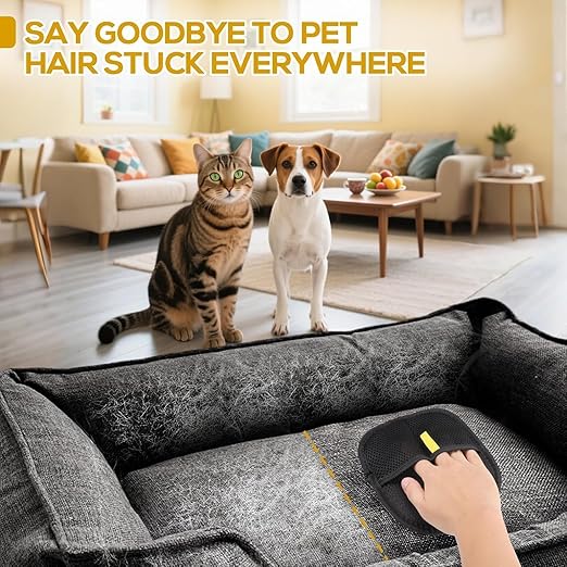 Pet Hair Removal Glove for Furniture, Car, and Clothes - Pack of 2