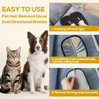 Pet Hair Removal Glove for Furniture, Car, and Clothes - Pack of 2