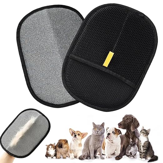 Electrostatic fabric pet hair removal glove for cleaning upholstery and clothes