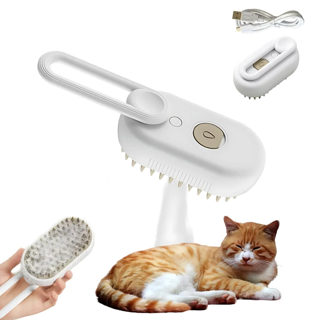 Pets Empire steam pet brush made of black and yellow ABS plastic