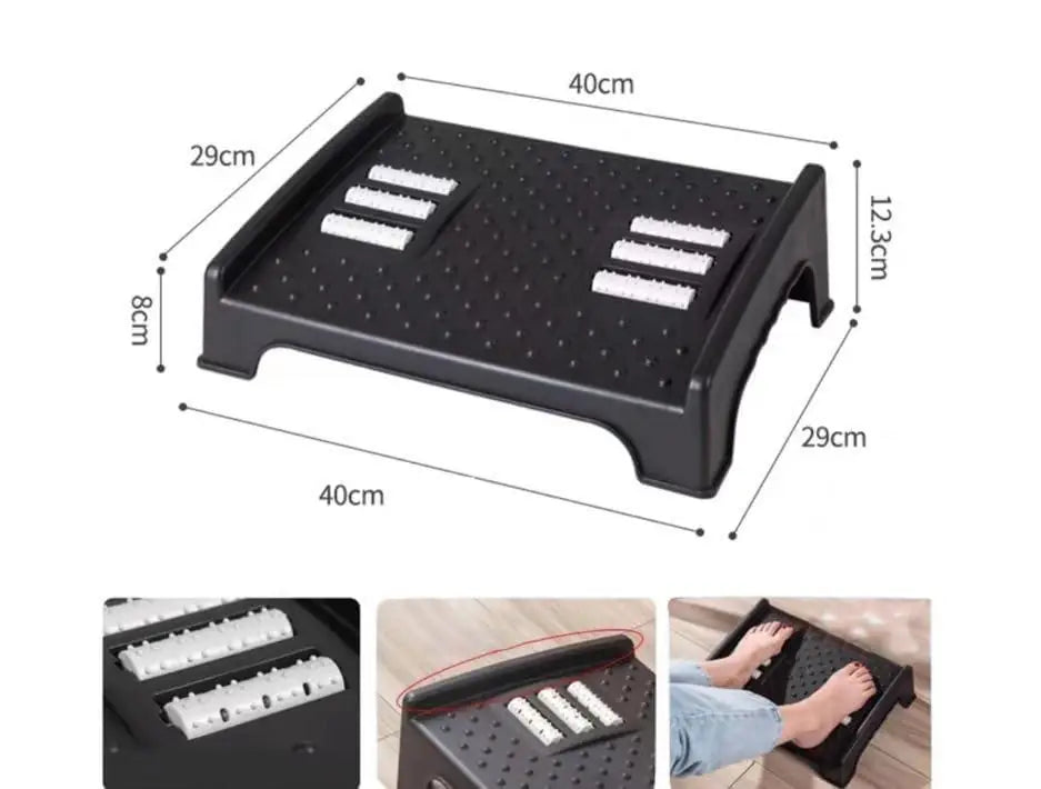 Ergonomic Under-Desk Foot Rest with Massage Rollers