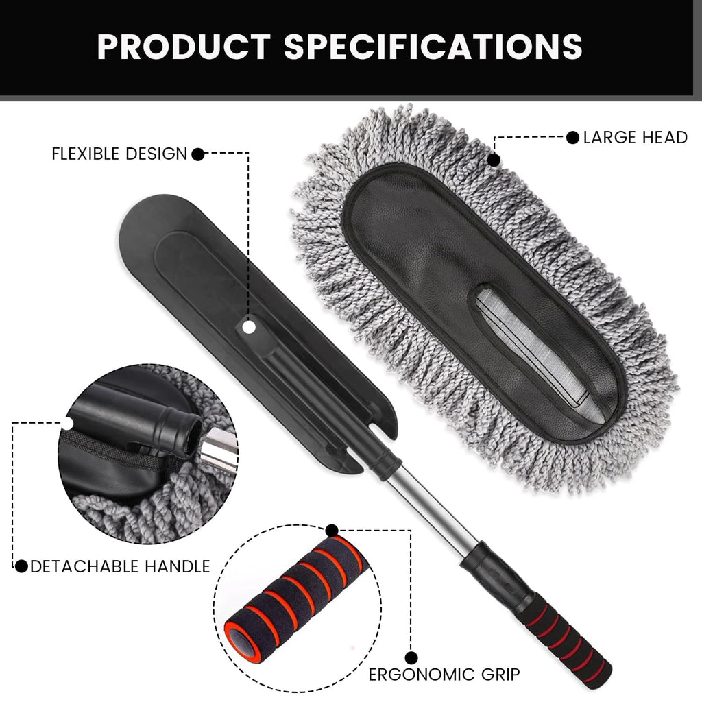 Microfiber Car Duster Brush with Extendable Handle