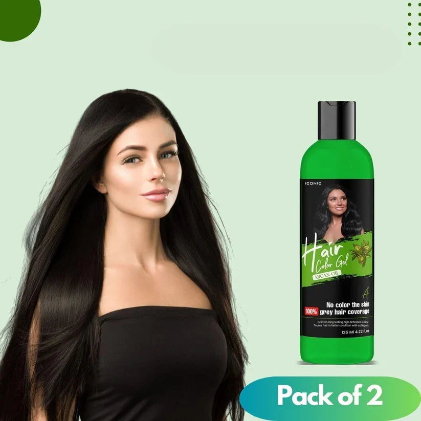Two tubes of gray hair coverage color gel in a pack