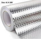 Two rolls of silver aluminium foil stickers for kitchen surface protection