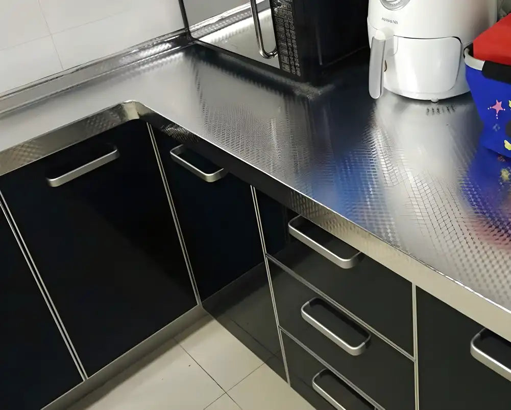 Silver Aluminium Foil Stickers for Kitchen Protection (Pack of 2)