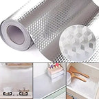 Silver Aluminium Foil Stickers for Kitchen Protection (Pack of 2)