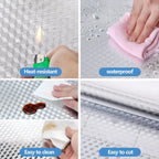 Silver Aluminium Foil Stickers for Kitchen Protection (Pack of 2)