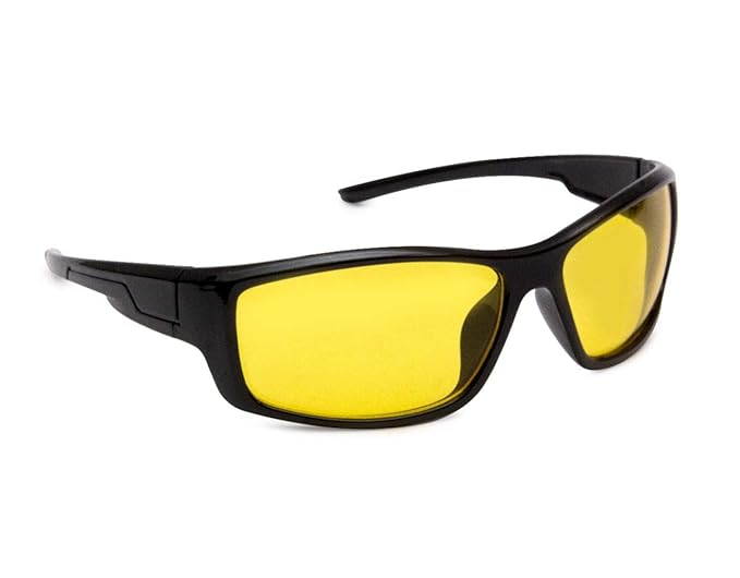 Unisex yellow-tinted night driving glasses with rectangle frames