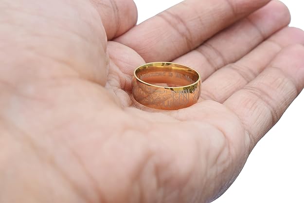 Vintage Style Gold-Tone Stainless Steel Ring
