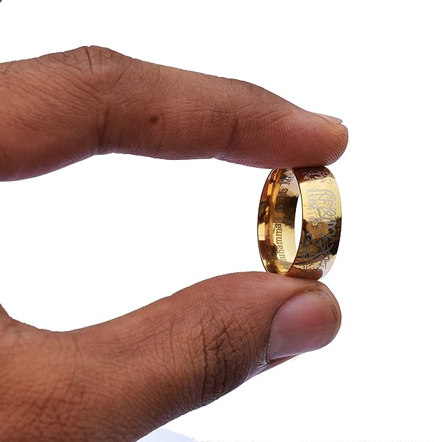 Vintage Style Gold-Tone Stainless Steel Ring